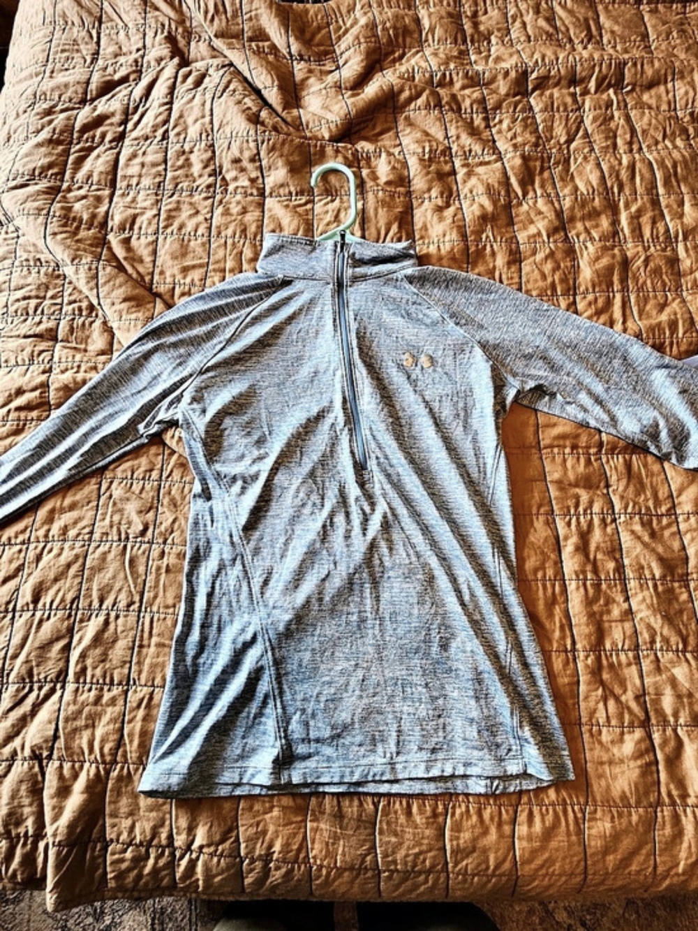 Under Armour HeatGear 1/2 Zip Pullover Women's Long Sleeve Blue & Gray Medium